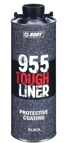 BODY / 955 Сверхпрочное защитное покрытие TOUGH LINER 0,6 л (черный) еще отвердитель (6 шт)